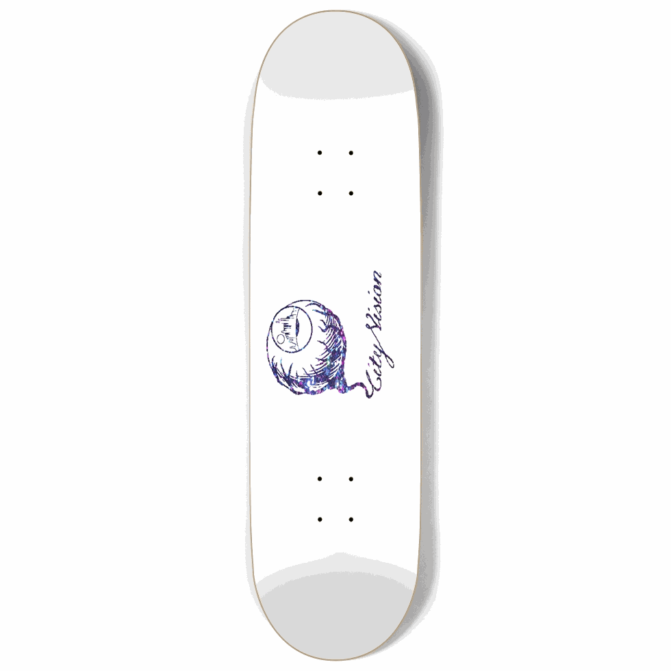 White and Dark Rainbow Gliter Logo 9.00 City Vision Skateboards  City Vision Skateboards 9.00