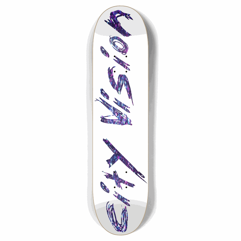 White and Dark Rainbow Glitter Name 7.87 City Vision Skateboards  City Vision Skateboards 7.87