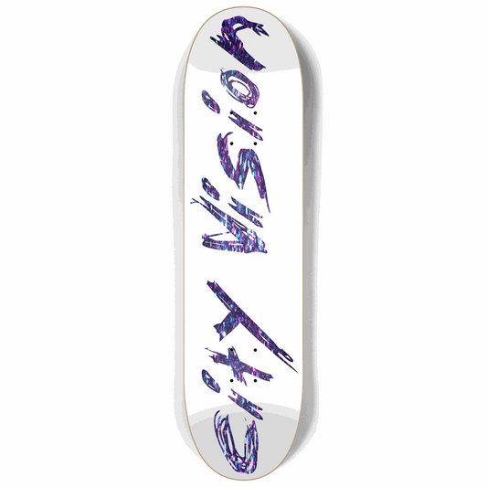 White and Dark Rainbow Glitter Name 8.25 City Vision Skateboards  City Vision Skateboards 8.25