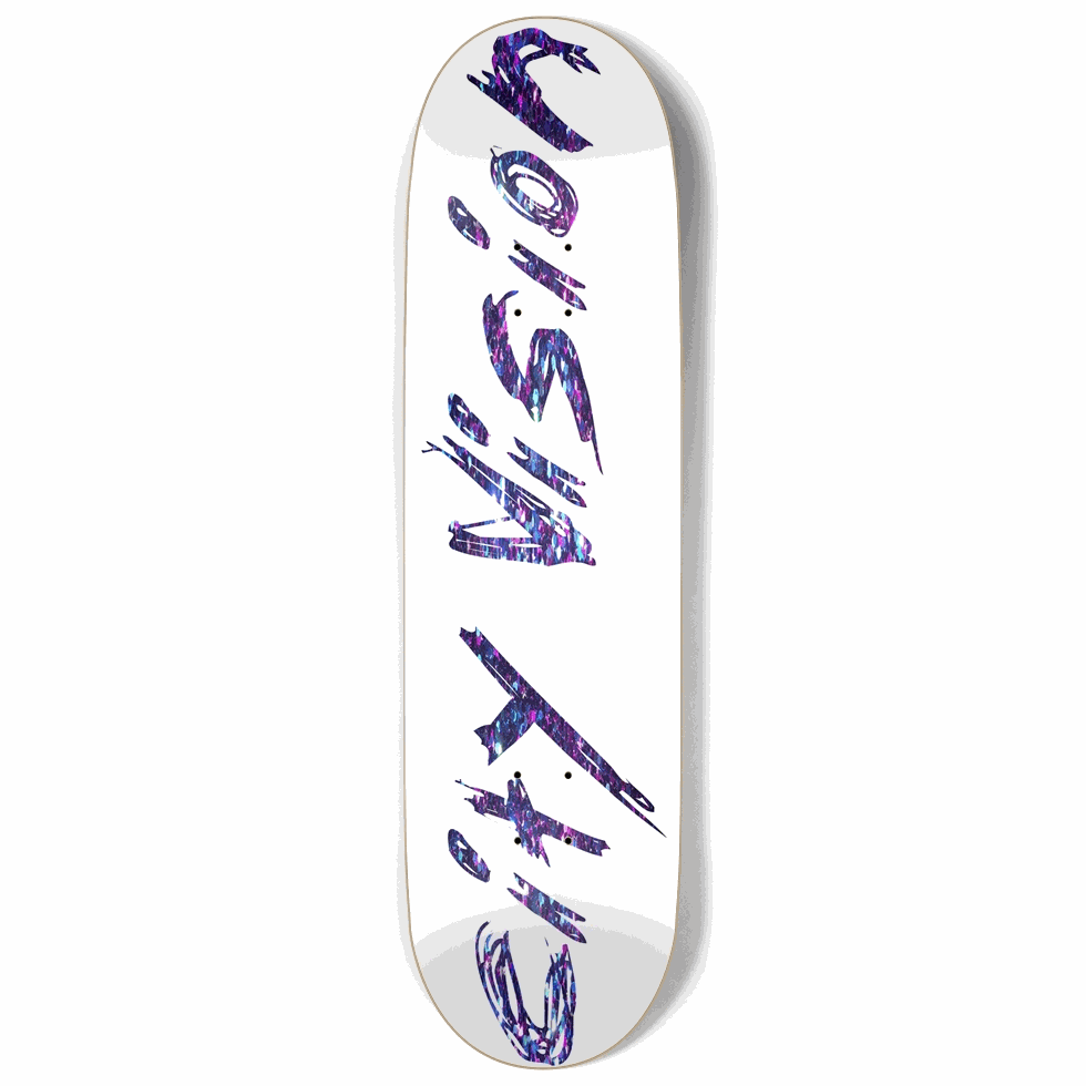 White and Dark Rainbow Glitter Name 9.00 City Vision Skateboards  City Vision Skateboards 9.00