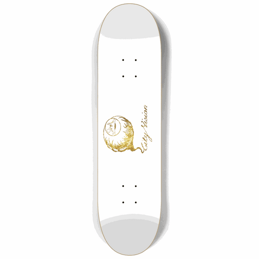 White and Gold Glitter Logo 8.25 City Vision Skateboards  City Vision Skateboards 8.25