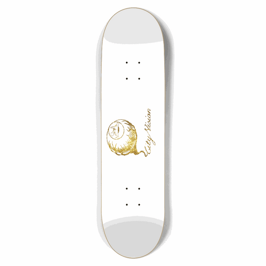 White and Gold Glitter Logo 8.50 City Vision Skateboards  City Vision Skateboards 8.50