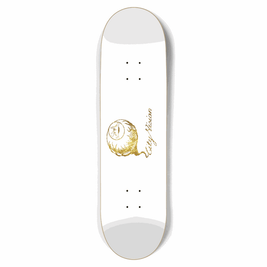 White and Gold Glitter Logo 8.75 City Vision Skateboards  City Vision Skateboards 8.75