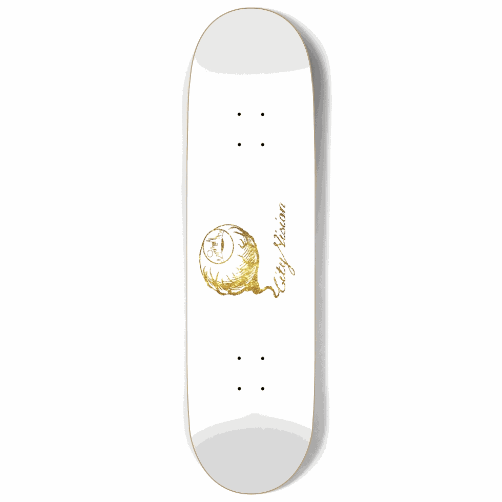 White and Gold Glitter Logo 9.00 City Vision Skateboards  City Vision Skateboards 9.00