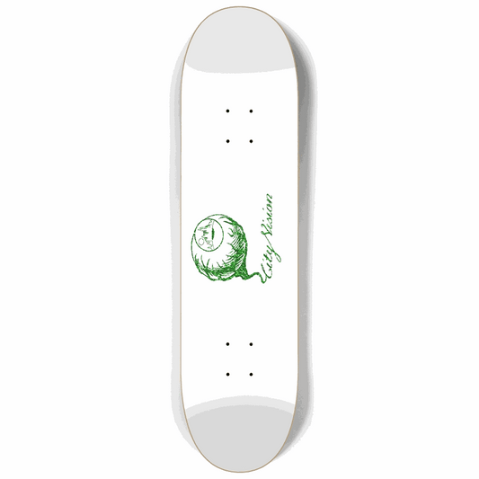 White and Green Glitter Logo 8.25 City Vision Skateboards  City Vision Skateboards 8.25