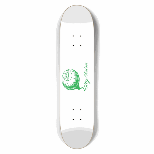 White and Green Logo 7.50 City Vision Skateboards  City Vision Skateboards 7.50