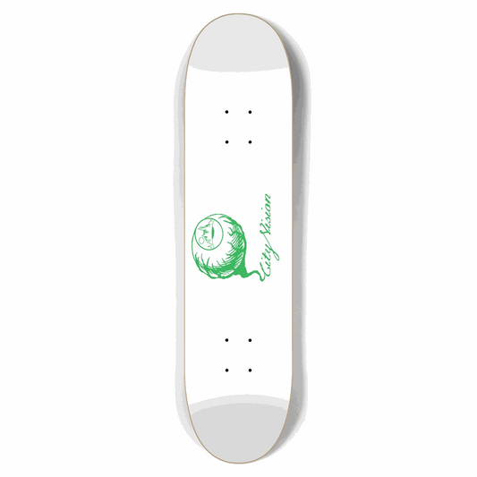 White and Green Logo 7.62 City Vision Skateboards  City Vision Skateboards 7.62