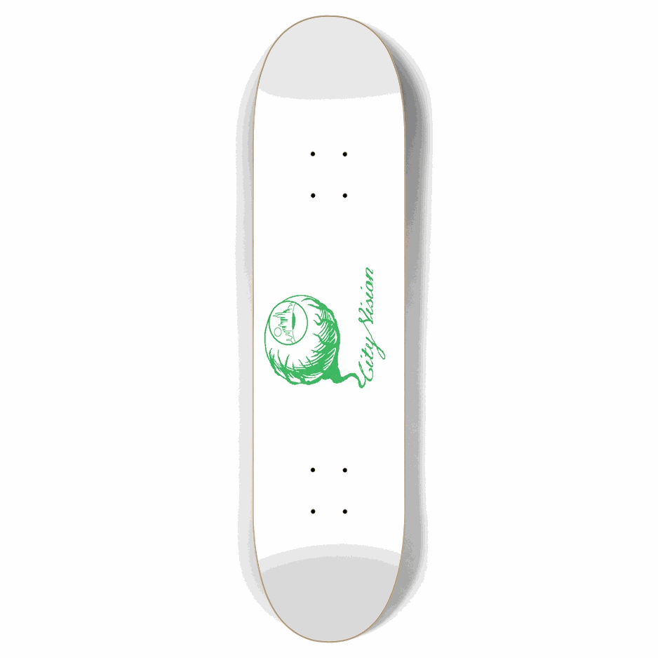 White and Green Logo 7.87 City Vision Skateboards  City Vision Skateboards 7.87