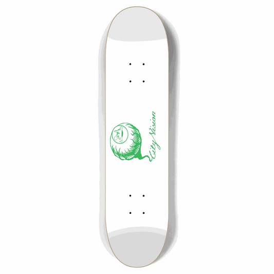 White and Green Logo 7.87 City Vision Skateboards  City Vision Skateboards 7.87