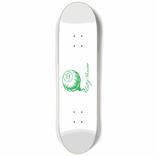 White and Green Logo 8.25 City Vision Skateboards  City Vision Skateboards 8.25