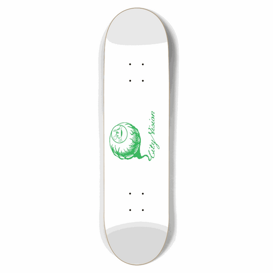 White and Green Logo 8.50 City Vision Skateboards  City Vision Skateboards 8.50