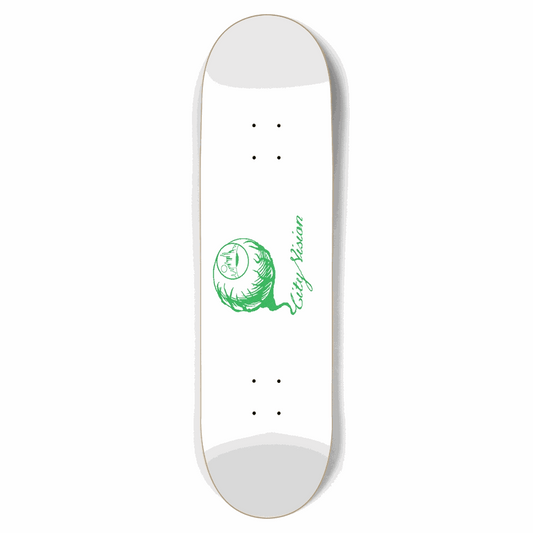 White and Green Logo 8.75 City Vision Skateboards  City Vision Skateboards 8.75