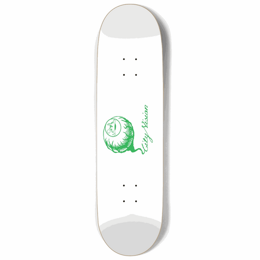 White and Green Logo 9.00 City Vision Skateboards  City Vision Skateboards 9.00
