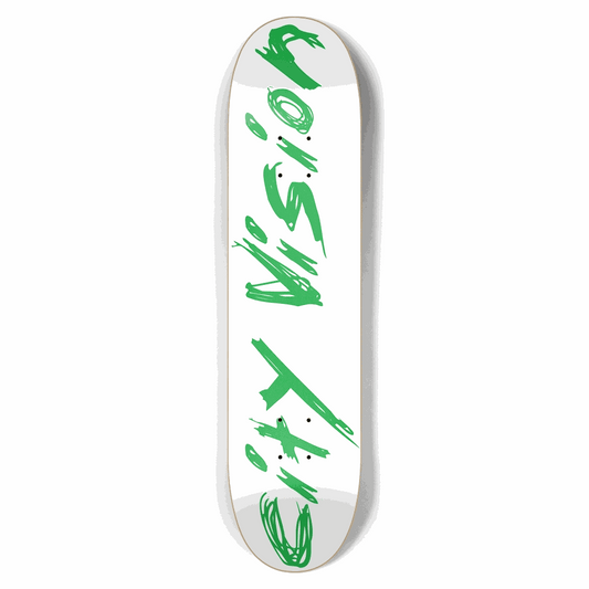 White and Green Name 7.62 City Vision Skateboards  City Vision Skateboards 7.62
