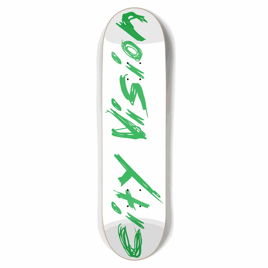 White and Green Name 8.50 City Vision Skateboards  City Vision Skateboards 8.50