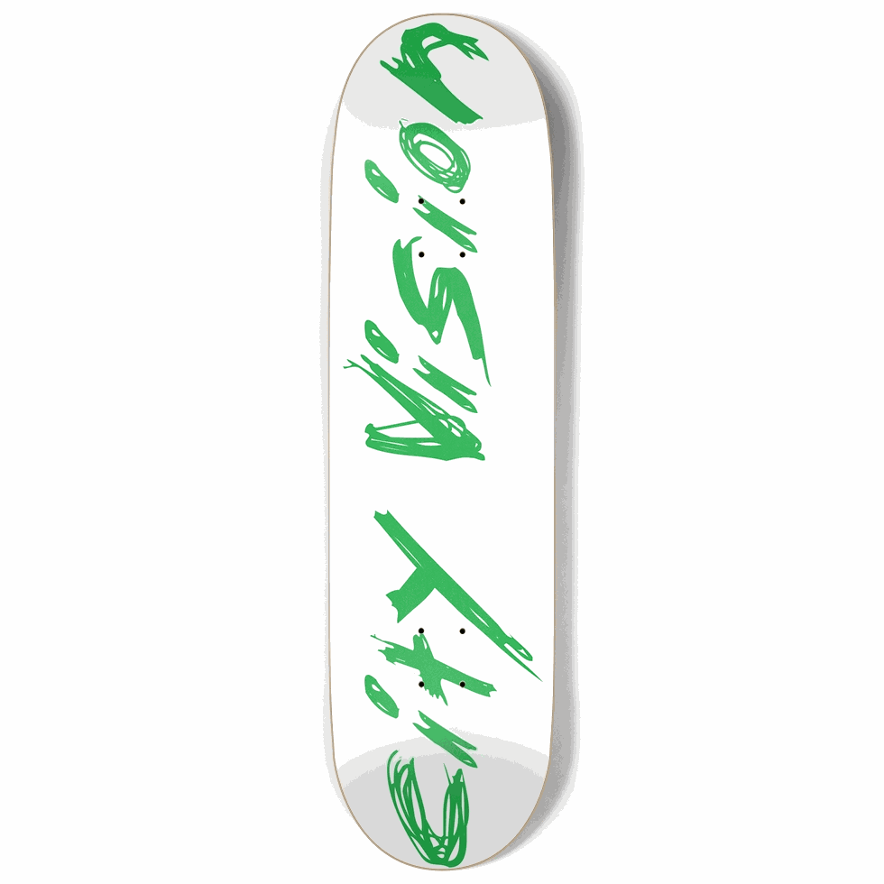 White and Green Name 9.00 City Vision Skateboards  City Vision Skateboards 9.00