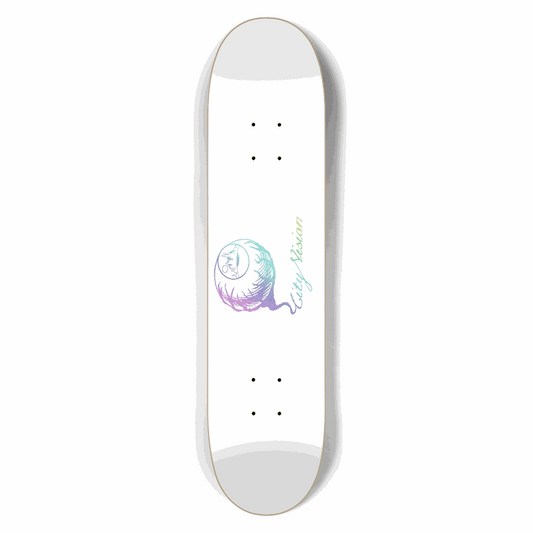 White and Light Rainbow Glitter Logo 7.50 City Vision Skateboards  City Vision Skateboards 7.50