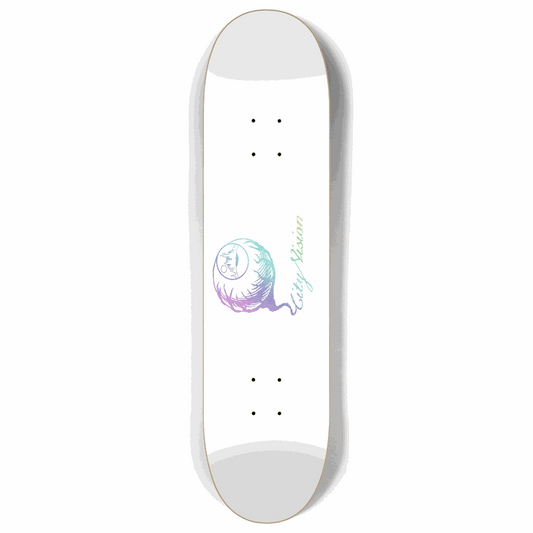 White and Light Rainbow Glitter Logo 8.00 City Vision Skateboards  City Vision Skateboards 8.00
