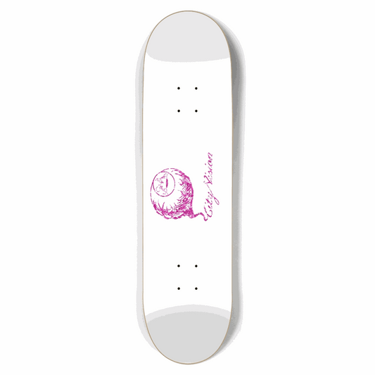 White and Pink Glitter Logo 8.50 City Vision Skateboards  City Vision Skateboards 8.50