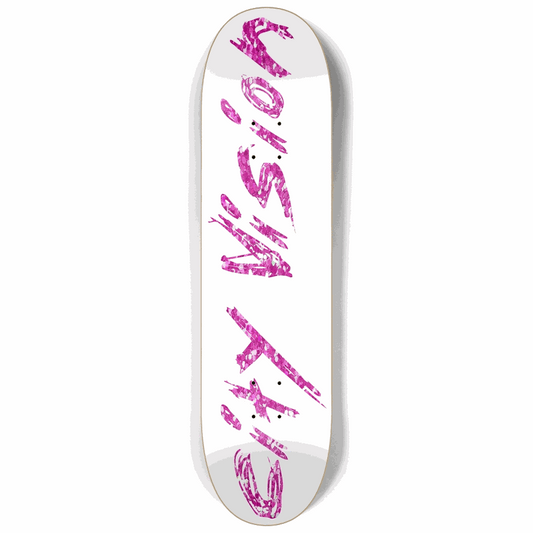 White and Pink Glitter Name 8.25 City Vision Skateboards  City Vision Skateboards 8.25
