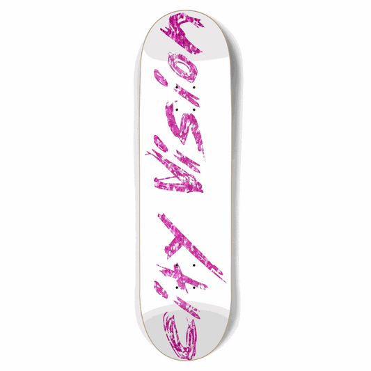 White and Pink Glitter Name 8.75 City Vision Skateboards  City Vision Skateboards 8.75