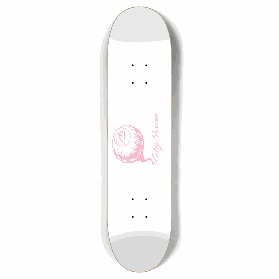 White and Pink Logo 7.87 City Vision Skateboards  City Vision Skateboards 7.87