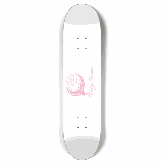 White and Pink Logo 7.87 City Vision Skateboards  City Vision Skateboards 7.87
