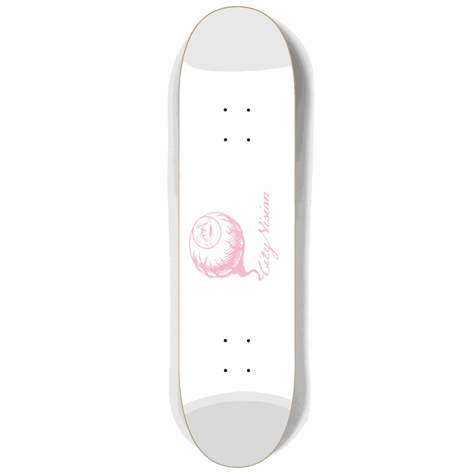 White and Pink Logo 8.25 City Vision Skateboards  City Vision Skateboards 8.25