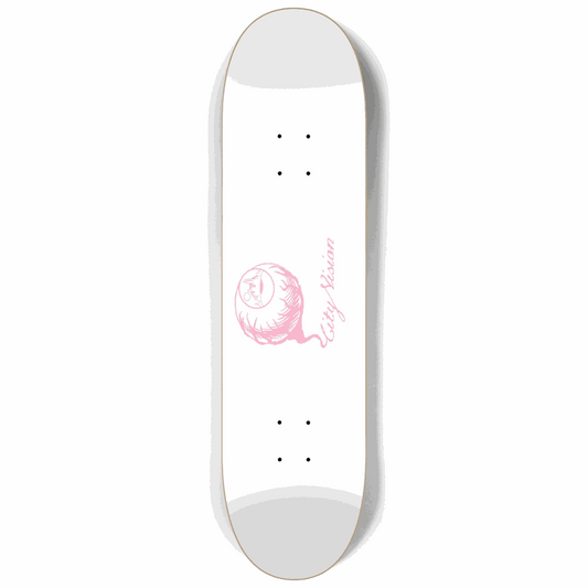 White and Pink Logo 8.25 City Vision Skateboards  City Vision Skateboards 8.25