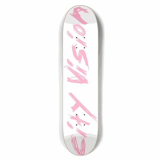 White and Pink Name 7.50 City Vision Skateboards  City Vision Skateboards 7.50