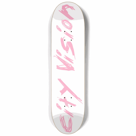 White and Pink Name 8.25 City Vision Skateboards  City Vision Skateboards 8.25