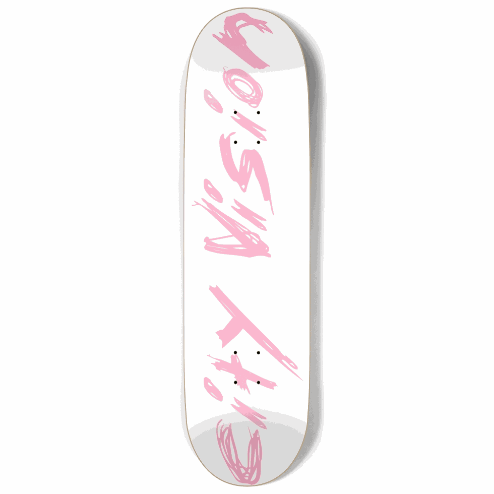 White and Pink Name 9.00 City Vision Skateboards  City Vision Skateboards 9.00
