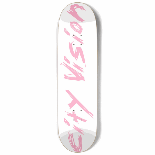 White and Pink Name 9.00 City Vision Skateboards  City Vision Skateboards 9.00