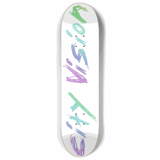 White and Rainbow Glitter Name 8.00 City Vision Skateboards  City Vision Skateboards 8.00