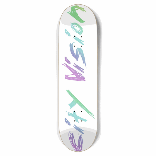 White and Rainbow Glitter Name 8.75 City Vision Skateboards  City Vision Skateboards 8.75