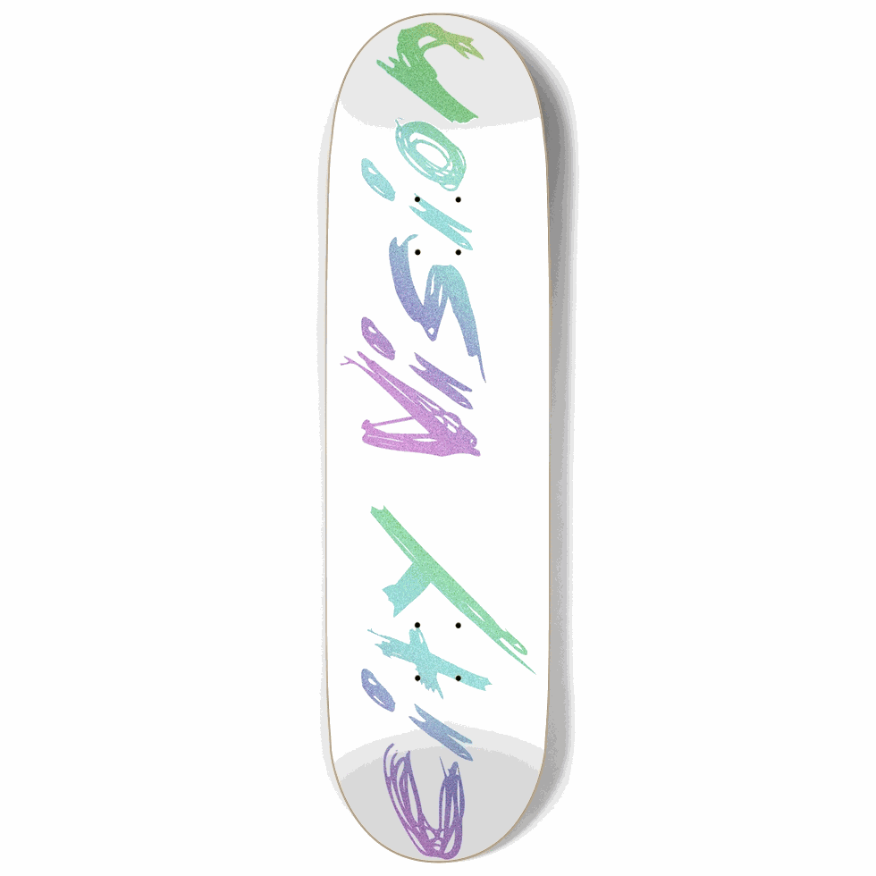 White and Rainbow Glitter Name 9.00 City Vision Skateboards  City Vision Skateboards 9.00
