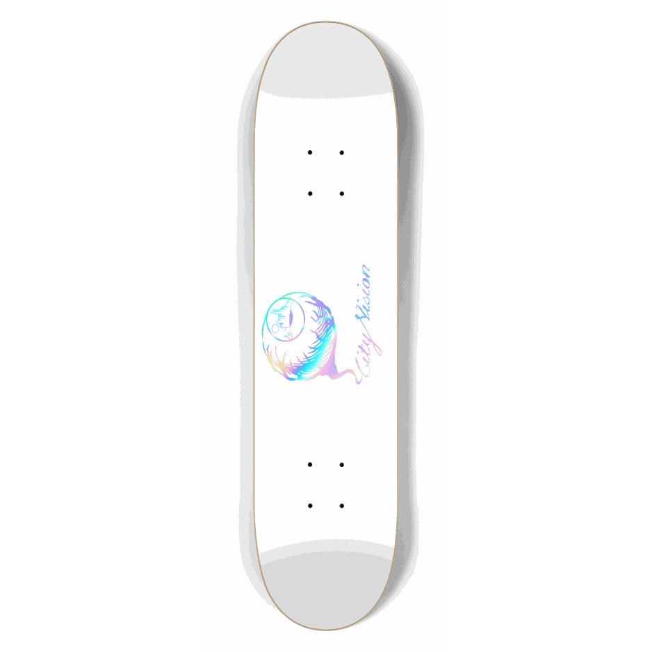 White and Rainbow Logo 7.50 City Vision Skateboards