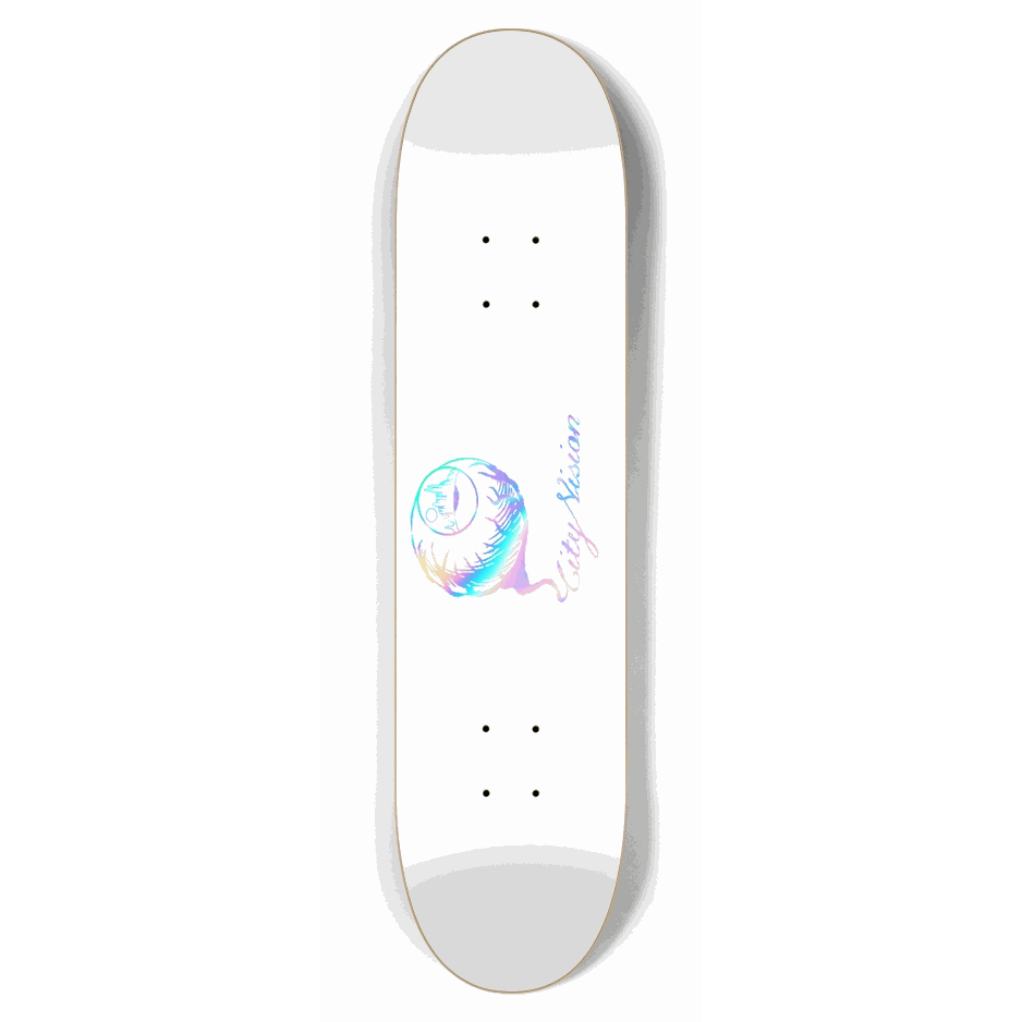 White and Rainbow Logo 7.62 City Vision Skateboards