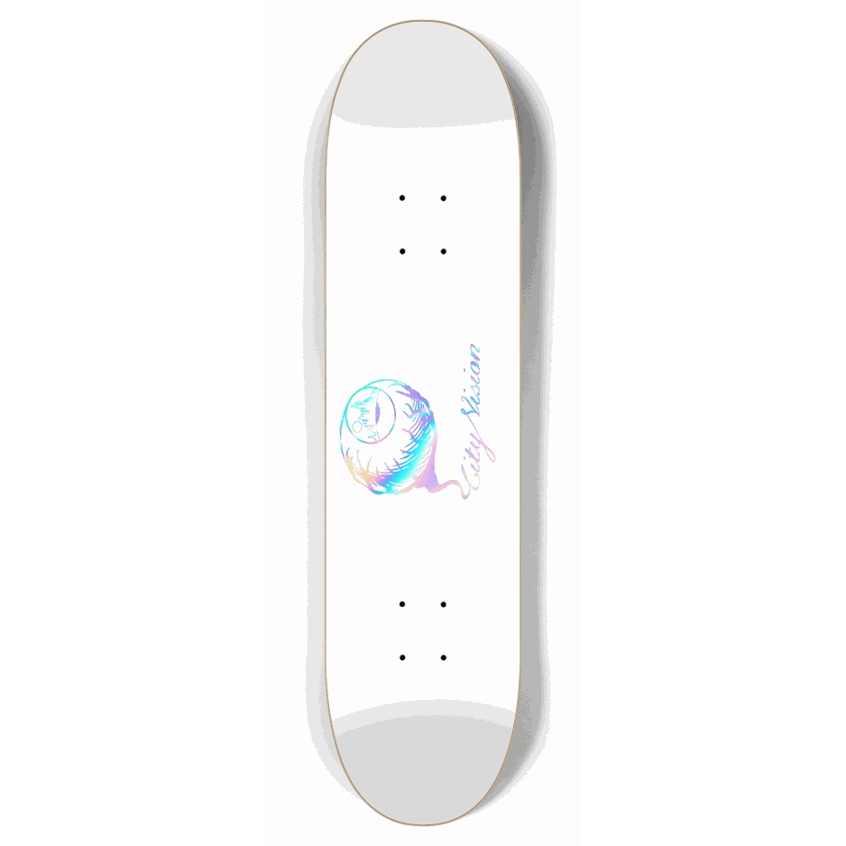 White and Rainbow Logo 7.87 City Vision Skateboards