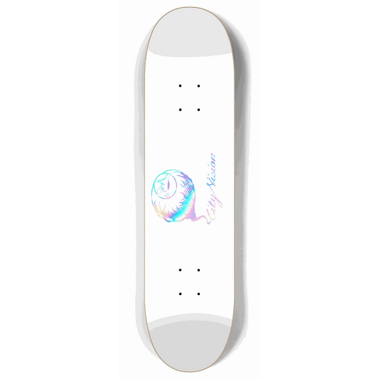 Skateboard - White and Rainbow Logo 8.00 by City Vision Skateboards (8.00)