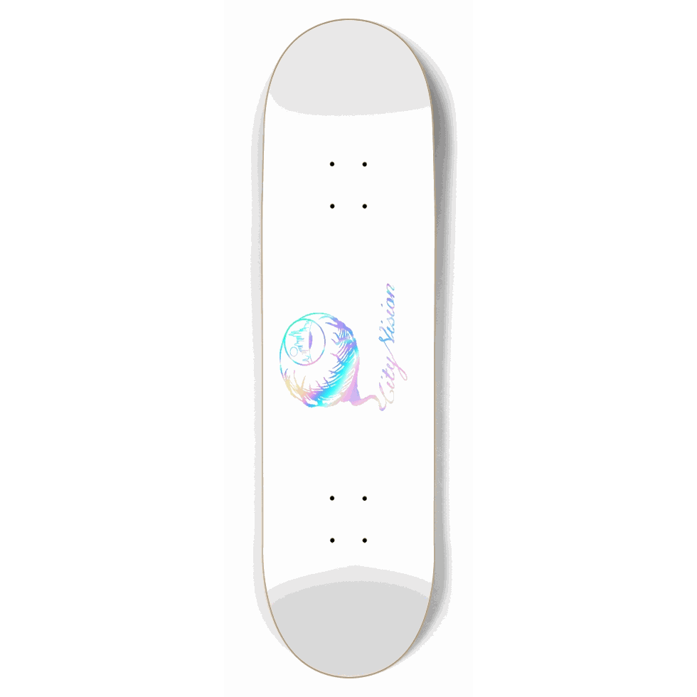 White and Rainbow Logo 8.75 City Vision Skateboards