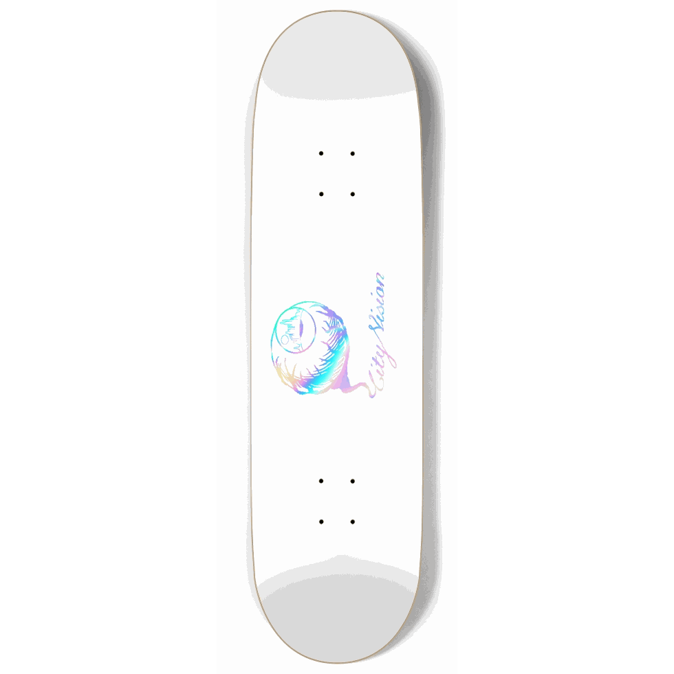 White and Rainbow Logo 9.00 City Vision Skateboards
