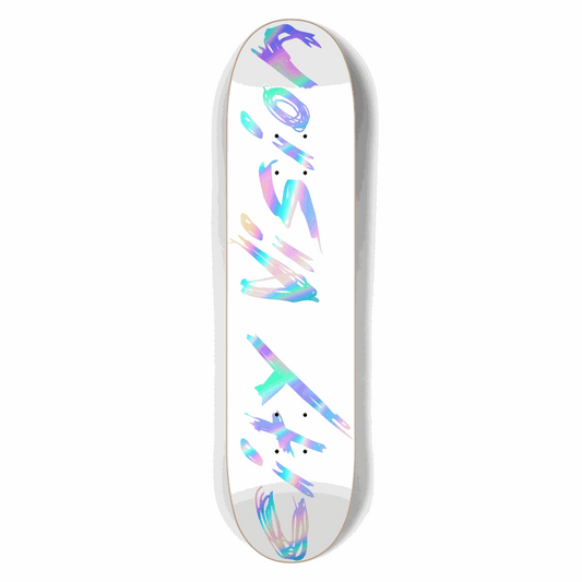 White and Rainbow Name 7.50 City Vision Skateboards  City Vision Skateboards 7.50
