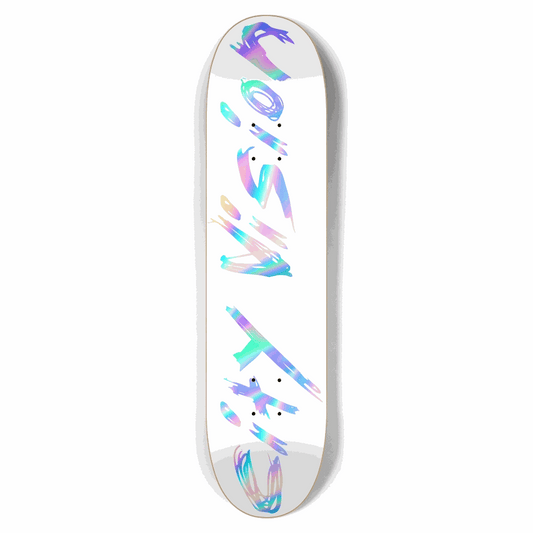 White and Rainbow Name 7.62 City Vision Skateboards  City Vision Skateboards 7.62