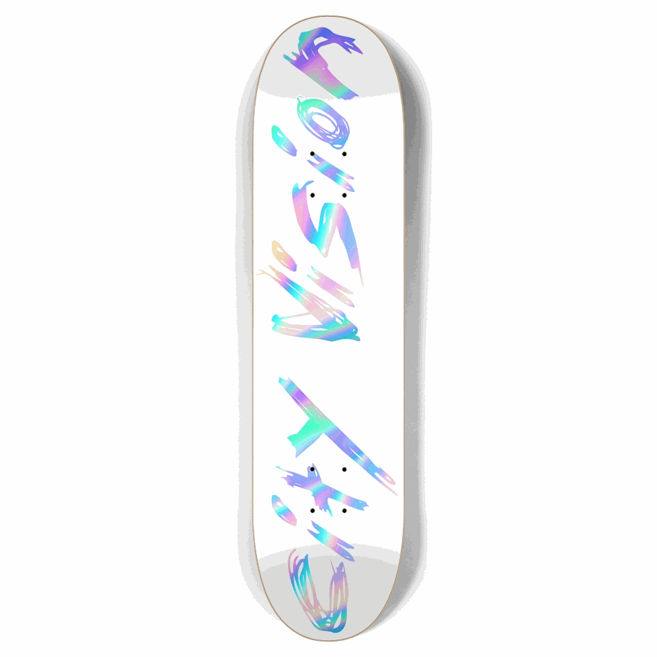 White and Rainbow Name 7.87 City Vision Skateboards  City Vision Skateboards 7.87