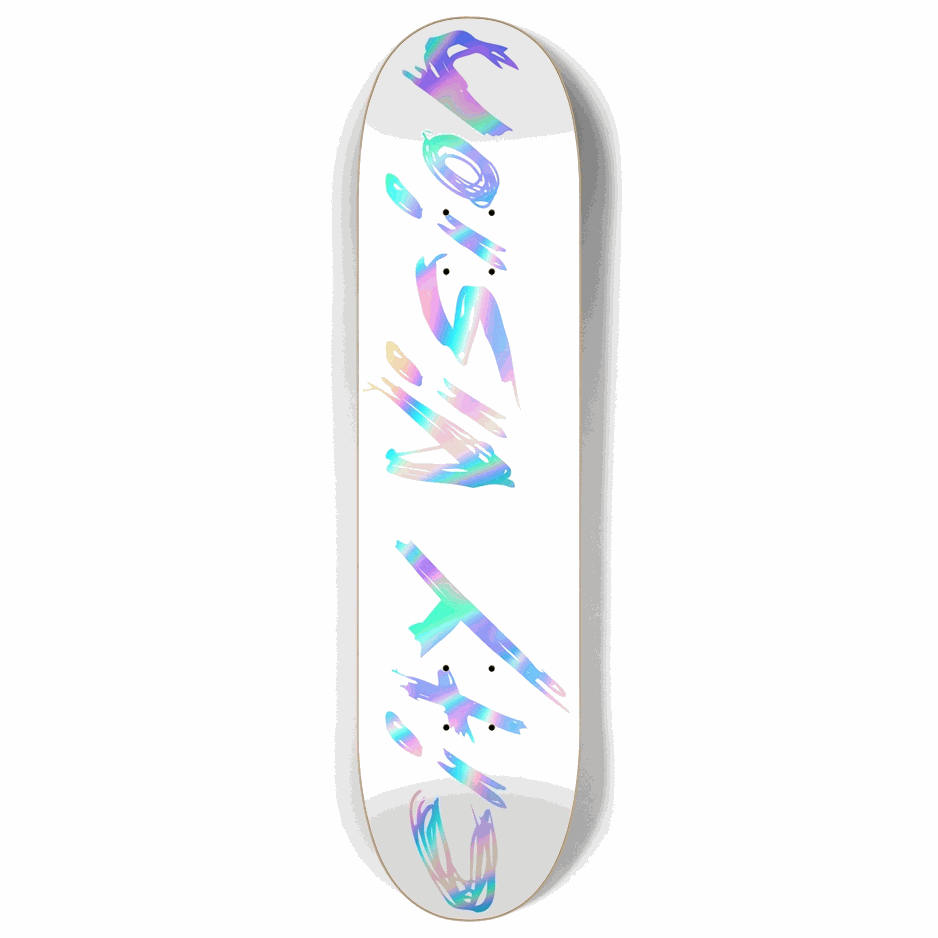 White and Rainbow Name 8.00 City Vision Skateboards  City Vision Skateboards 8.00