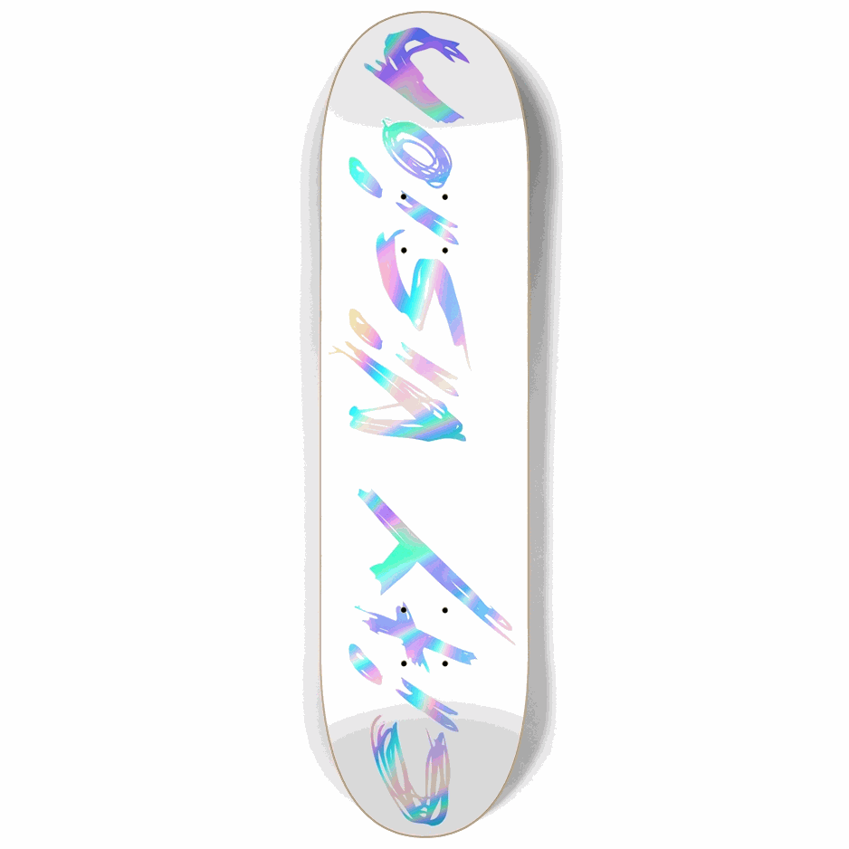 White and Rainbow Name 8.25 City Vision Skateboards  City Vision Skateboards 8.25