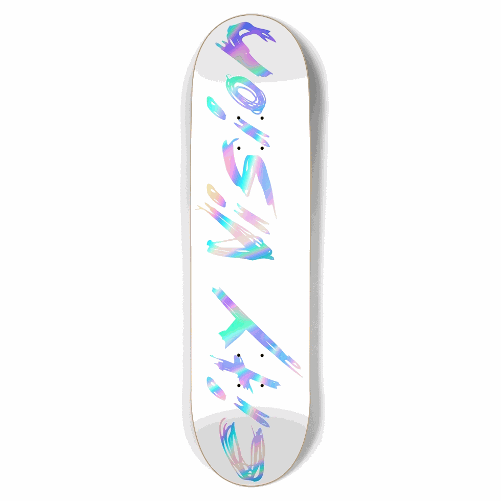 White and Rainbow Name 8.50 City Vision Skateboards  City Vision Skateboards 8.50