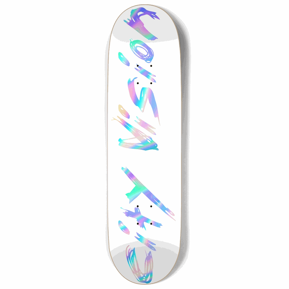 White and Rainbow Name 9.00 City Vision Skateboards  City Vision Skateboards 9.00