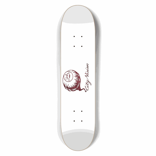 White and Red  Glitter Logo 7.50 City Vision Skateboards  City Vision Skateboards 7.50